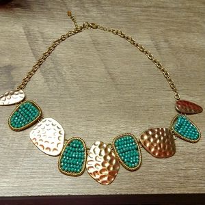 Turquoise and Goldtone Ladies Fashion Necklace